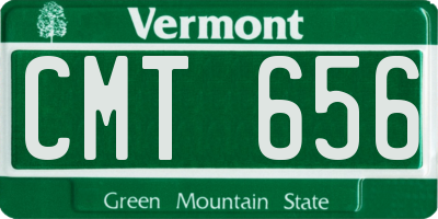 VT license plate CMT656