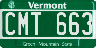 VT license plate CMT663