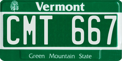 VT license plate CMT667