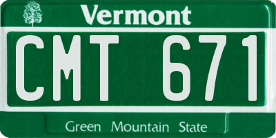 VT license plate CMT671