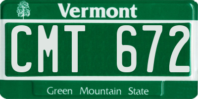 VT license plate CMT672