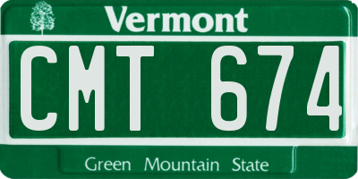 VT license plate CMT674