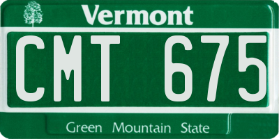 VT license plate CMT675