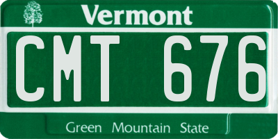 VT license plate CMT676