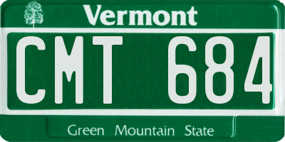 VT license plate CMT684