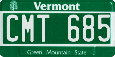 VT license plate CMT685