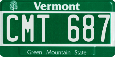 VT license plate CMT687
