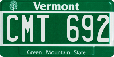 VT license plate CMT692
