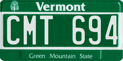VT license plate CMT694