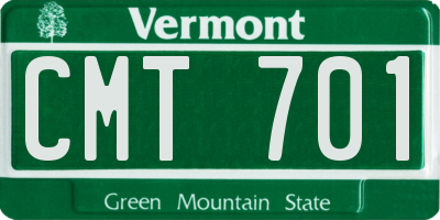 VT license plate CMT701