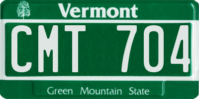 VT license plate CMT704