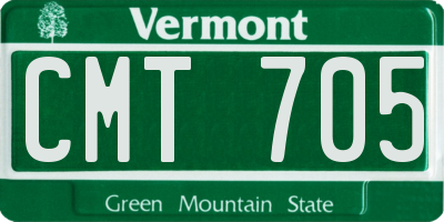 VT license plate CMT705