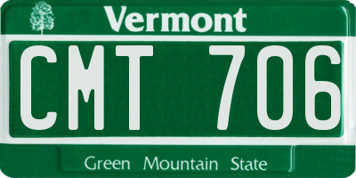 VT license plate CMT706