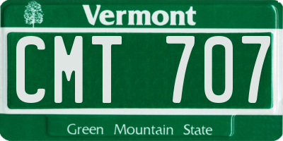 VT license plate CMT707