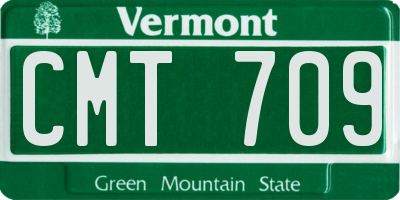 VT license plate CMT709