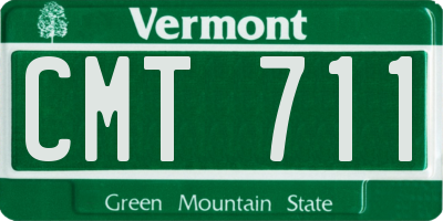 VT license plate CMT711