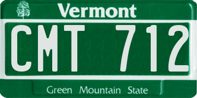 VT license plate CMT712