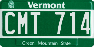 VT license plate CMT714
