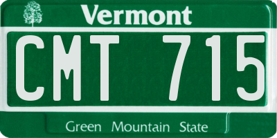 VT license plate CMT715