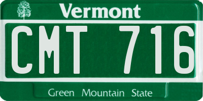VT license plate CMT716