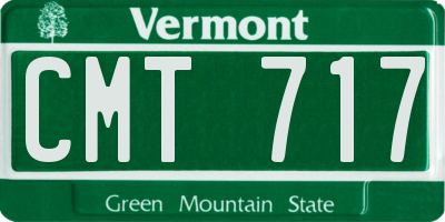 VT license plate CMT717