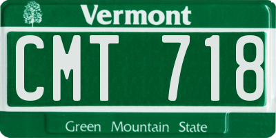 VT license plate CMT718