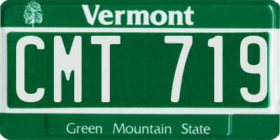VT license plate CMT719