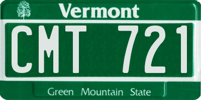 VT license plate CMT721