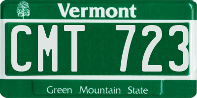 VT license plate CMT723