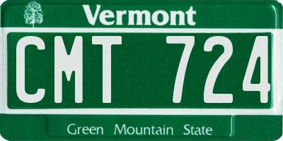 VT license plate CMT724