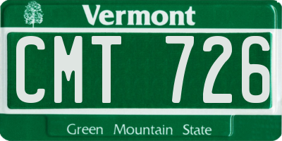 VT license plate CMT726