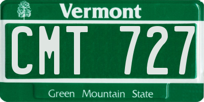 VT license plate CMT727