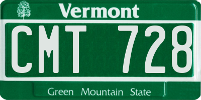 VT license plate CMT728
