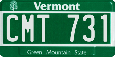 VT license plate CMT731