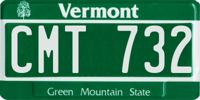 VT license plate CMT732