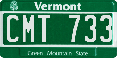 VT license plate CMT733