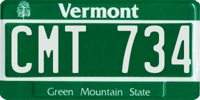 VT license plate CMT734