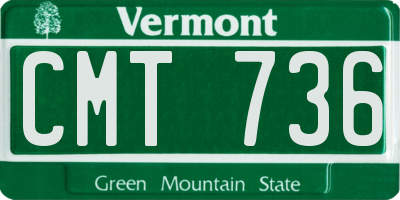 VT license plate CMT736