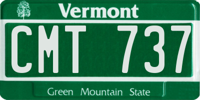 VT license plate CMT737