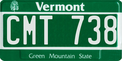 VT license plate CMT738