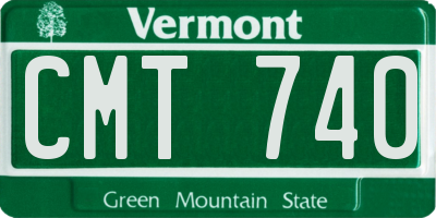 VT license plate CMT740