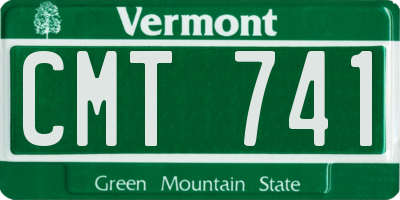 VT license plate CMT741