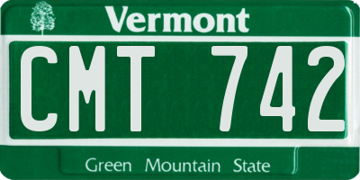 VT license plate CMT742