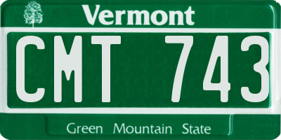 VT license plate CMT743