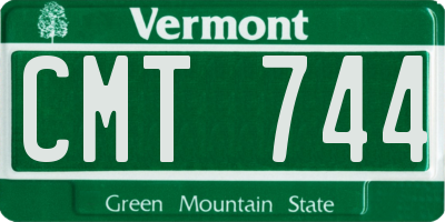 VT license plate CMT744