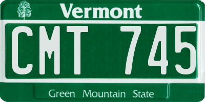 VT license plate CMT745