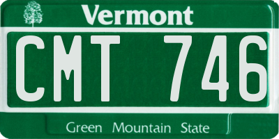 VT license plate CMT746