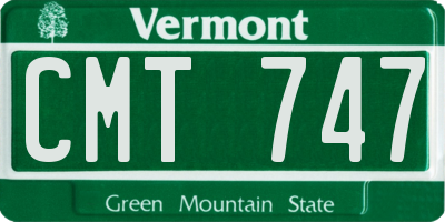 VT license plate CMT747