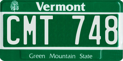 VT license plate CMT748