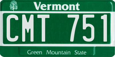 VT license plate CMT751